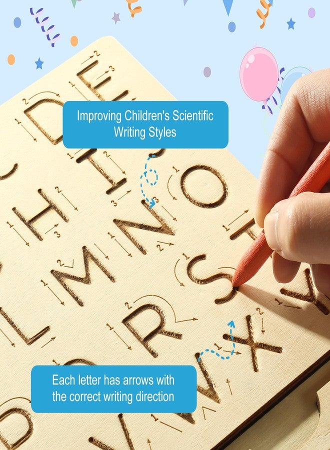 hzsshb Wooden Letters Practicing Board,Reusable Handwriting Alphabet Tracing Board Double-Sided Toddlers and Preschool Gifts Learning Toys Learning to Write ABC for Kids Ages 3-8 - Image 5